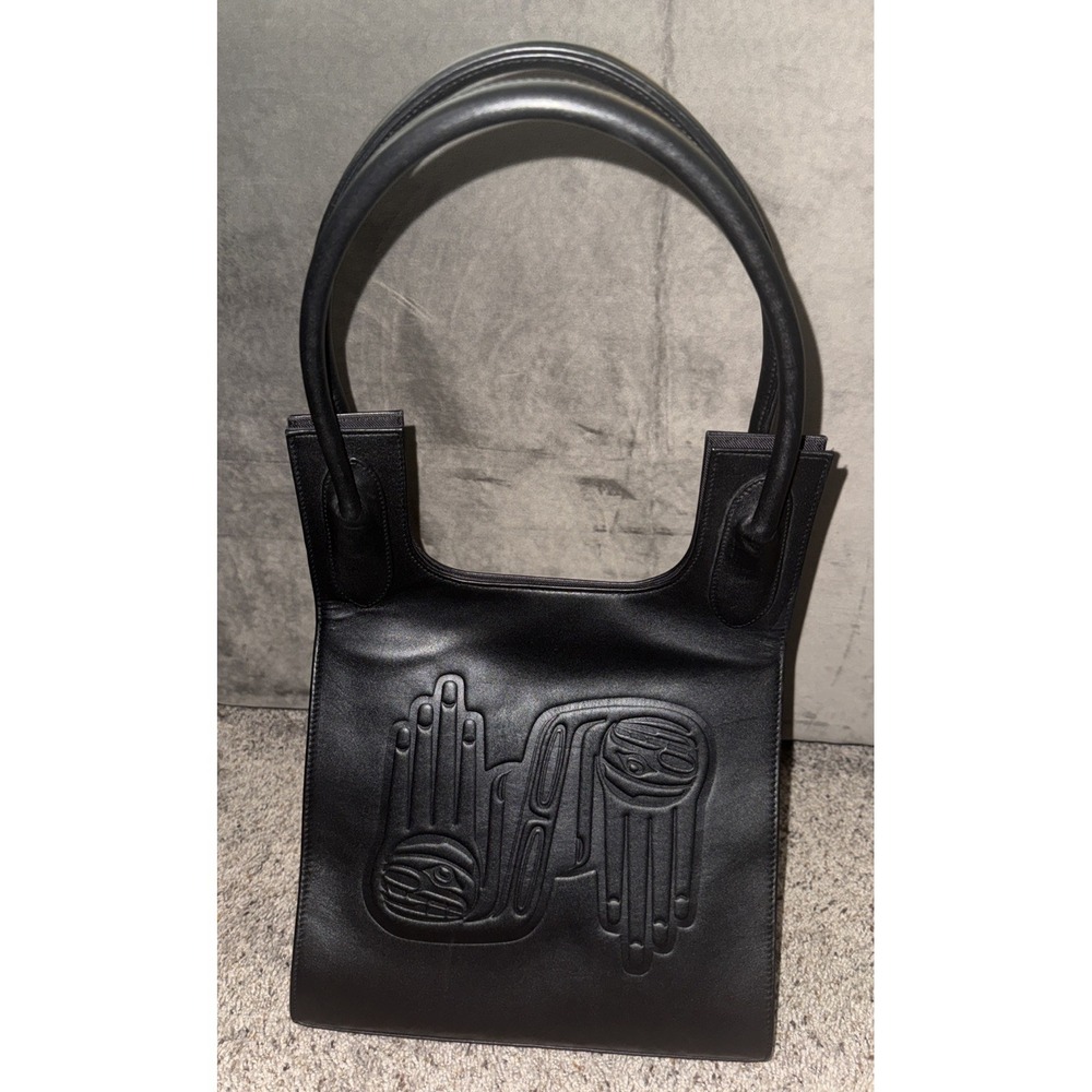 Dorothy Grant Leather Purse Tote Bag Embossed Haida Indigenous Northwest Coast - Picture 5 of 12